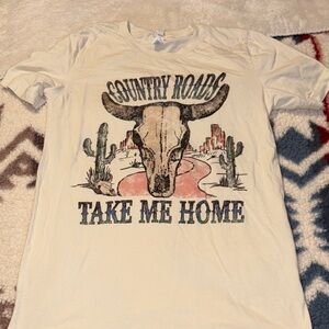 Bella Canvas White Country Roads Graphic Tee